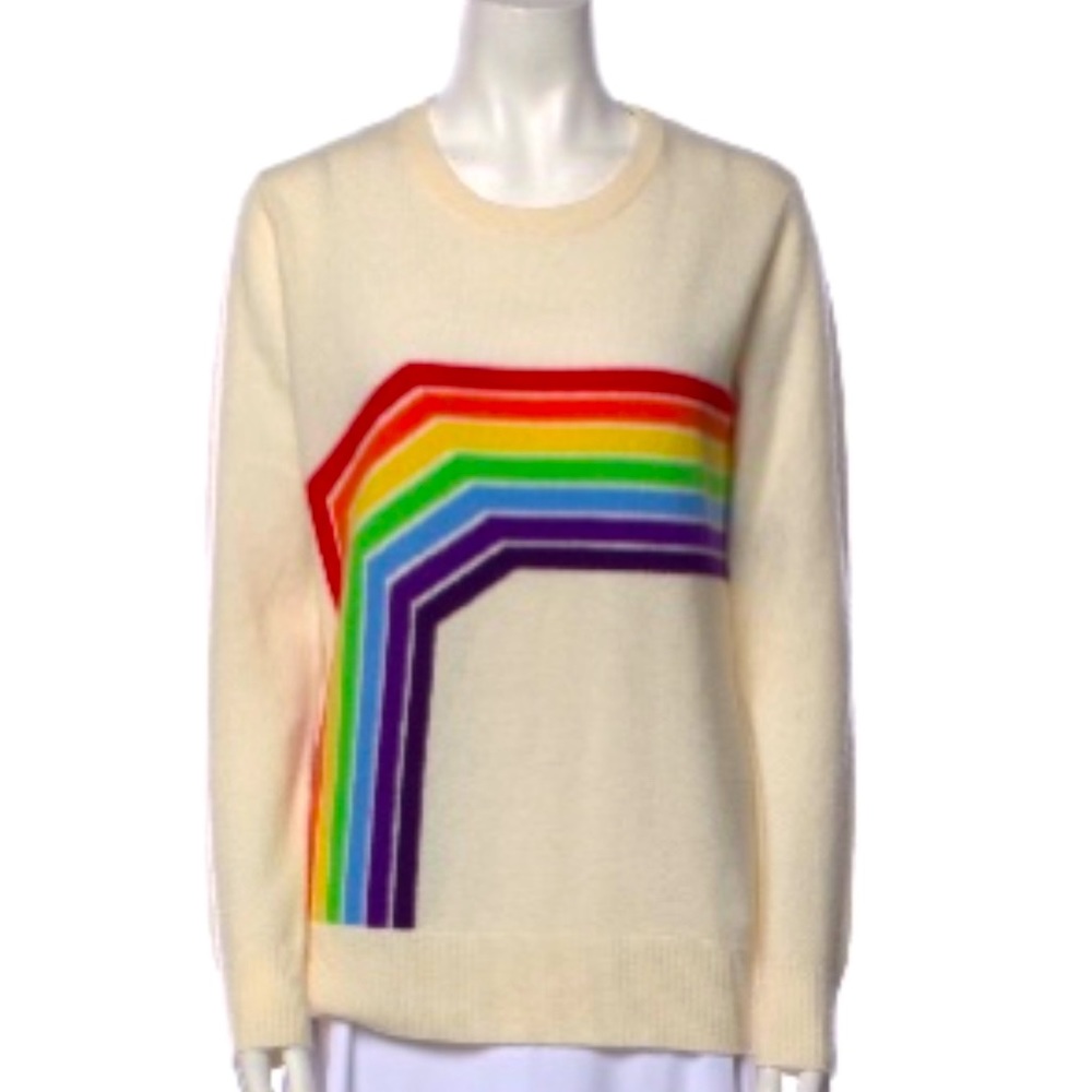 MADELEINE THOMPSON ‘Bebe’ 💯 Cashmere Luxury Striped Sweater. Size L.